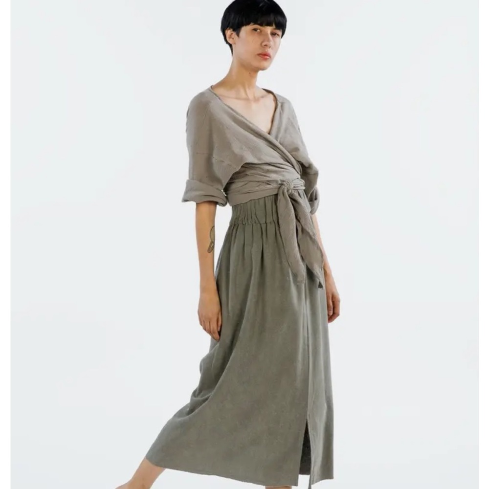 Miranda Bennett Studio Wrap Top, Cotton Gauze in Peidmont